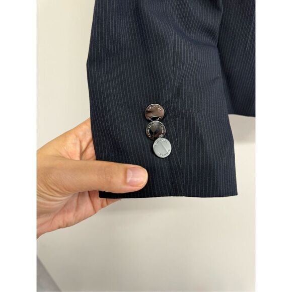 Calvin Klein Blazer Size 4P Office Two Button in Navy Front Pocket - Picture 6 of 10